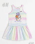 Disney Aristocats Girls Rainbow Stripe Sleeveless Cotton Frock | Summer Dress for Kids