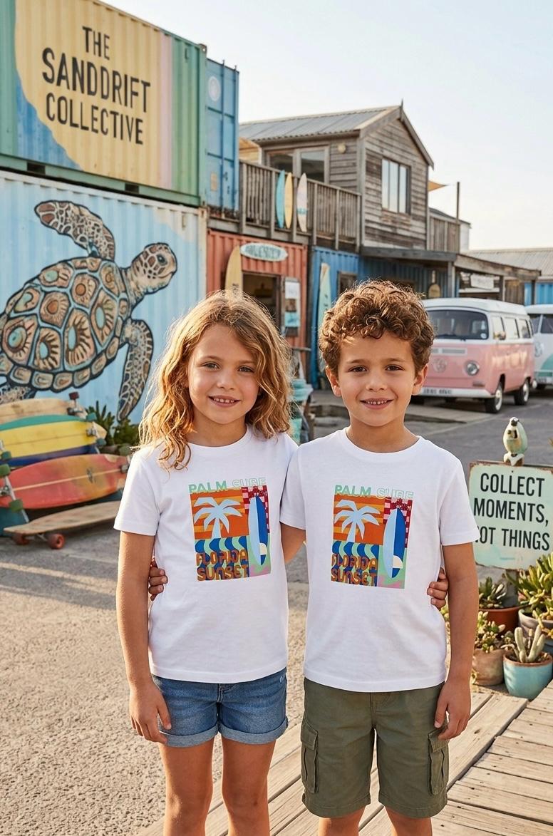 Kids Beach Vibes Graphic T-Shirt – Premium Summer Wear